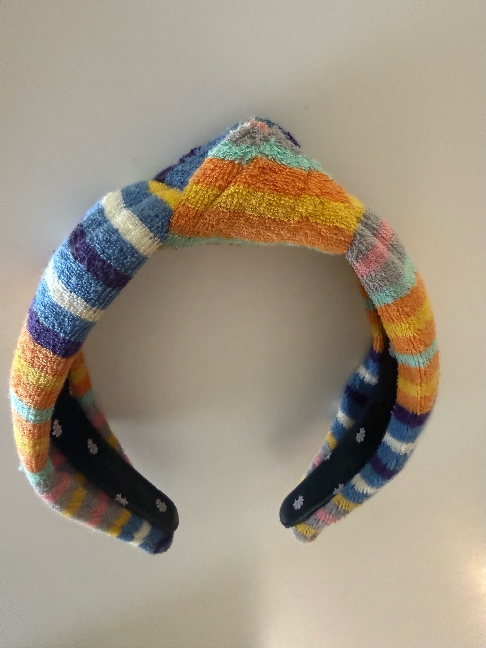 Lele Sadoughi Women’s Terrycloth Multicolor Striped Headband with Top Knot